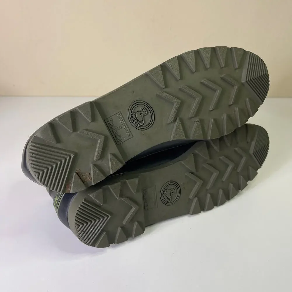 Vintage Sporto 90s Navy Green Ankle Rain Duck Boots Fisherman Core Women's 9